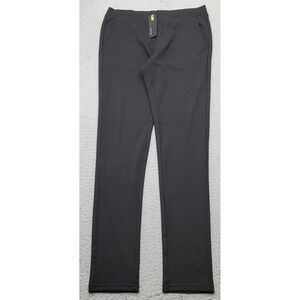 Bamans Ankle Pants Womens M Black Stretch Elastic Waist Straight Leg Pull On